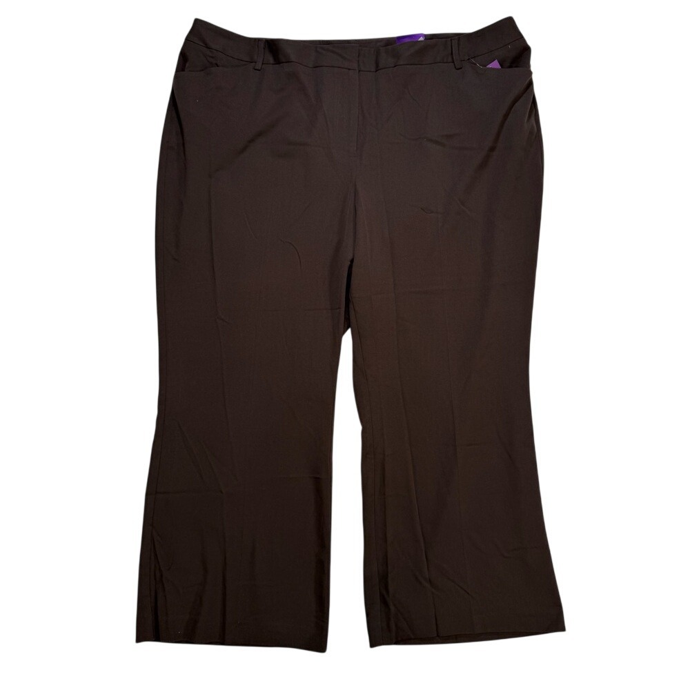 Lane Bryant Brown Houston Tailored Stretch Dress Pants Size 28 Petite